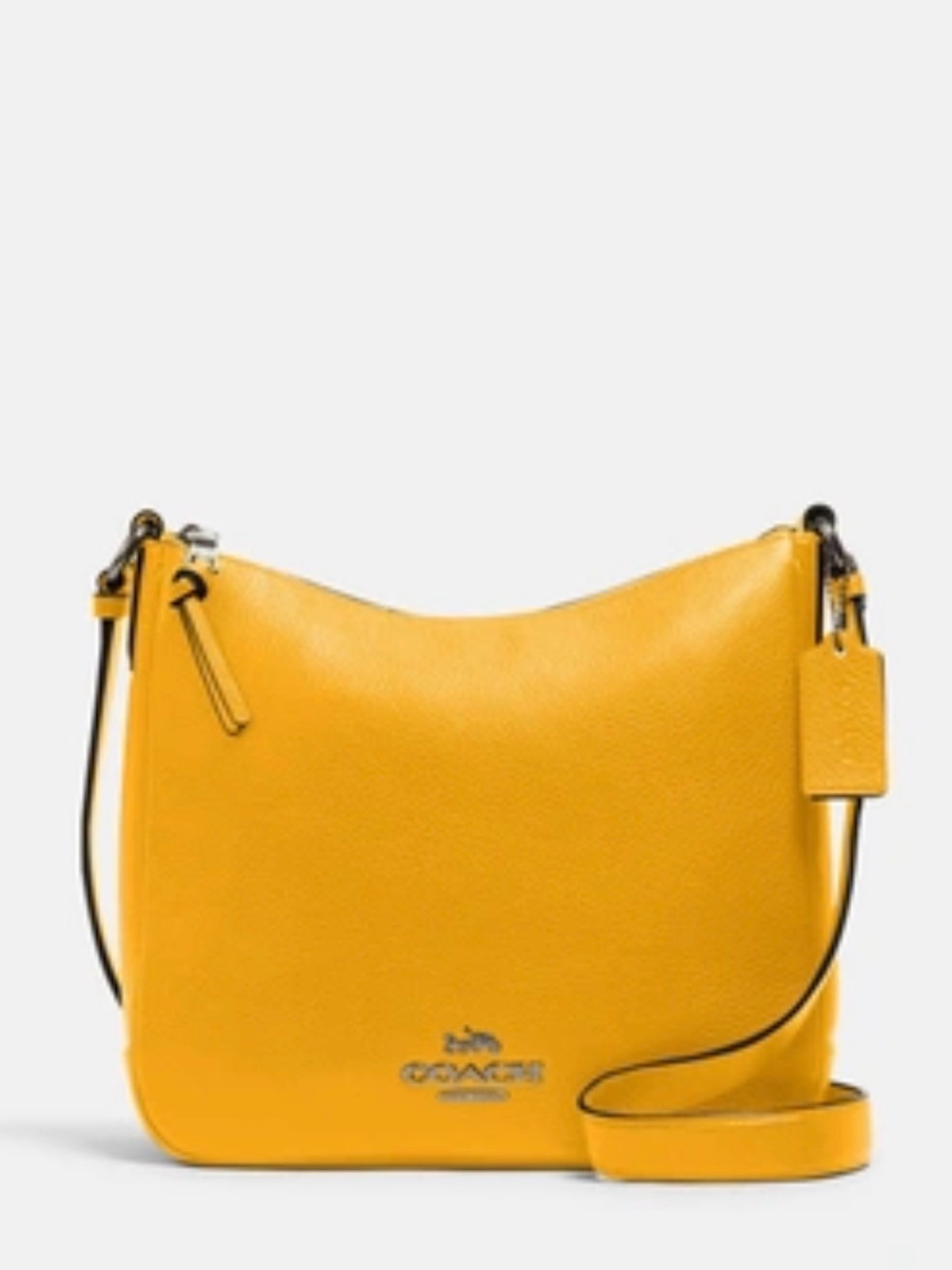 Coach Pebble Leather Ellie Crossbody File Bag in Yellow